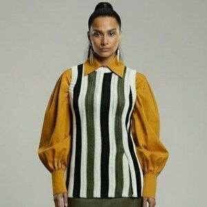 Derek Lam 10 Crosby Striped Crew Neck Sweater size xs